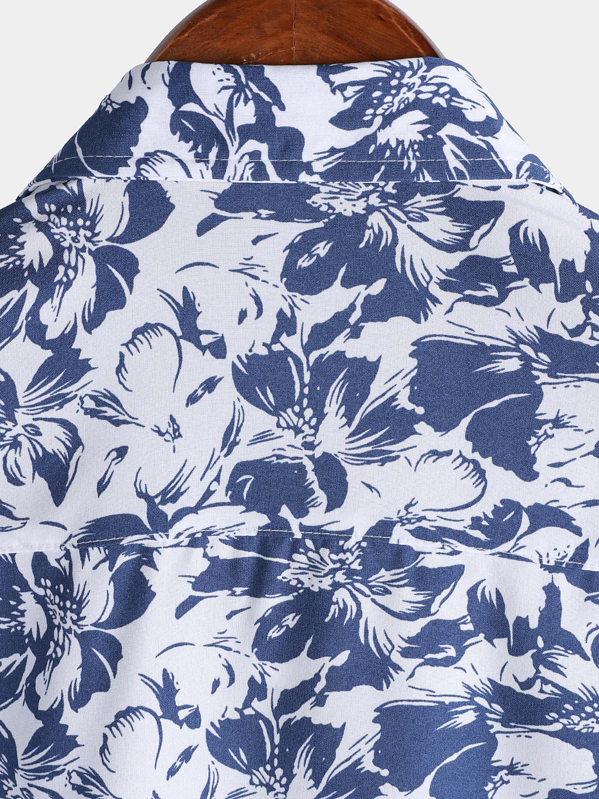 Men's Blue Botanical Graphic Leisure Tropical Pool Party Summer Casual Shirt