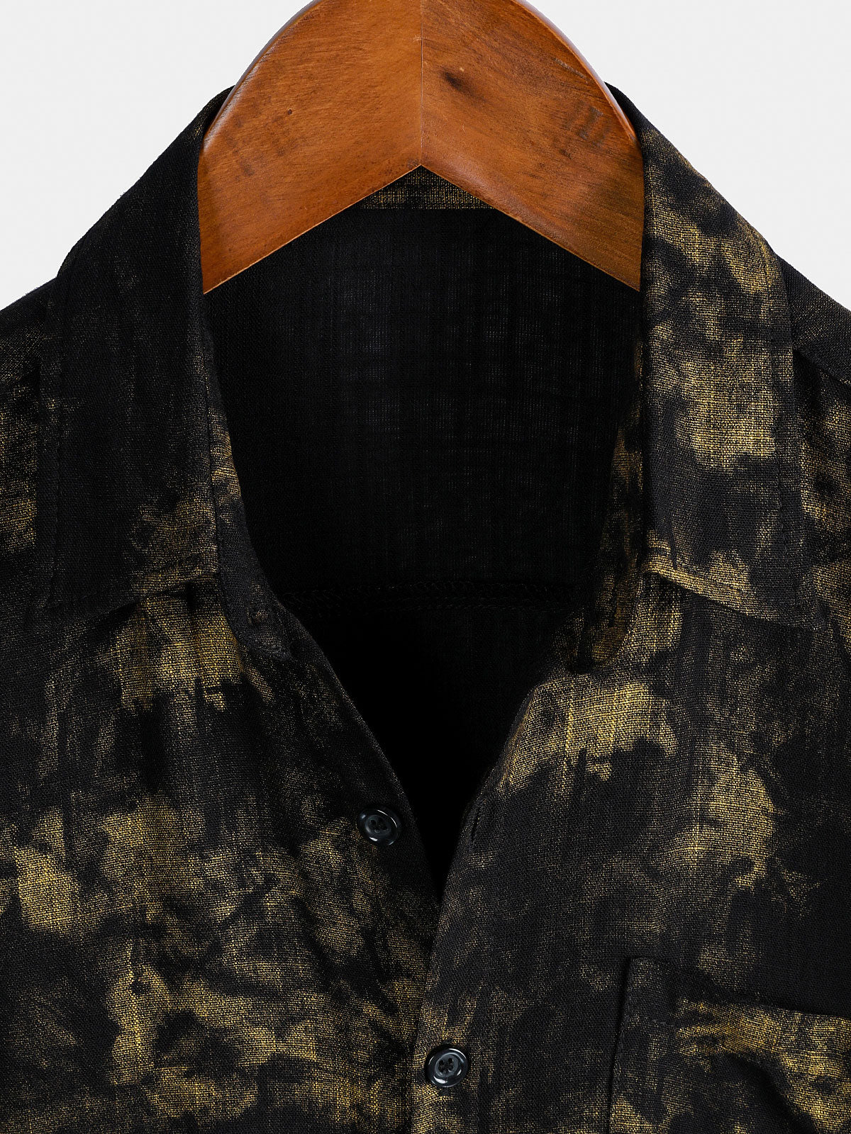 Men's Vintage Floral Black Breathable Vacation Short Sleeve Shirt