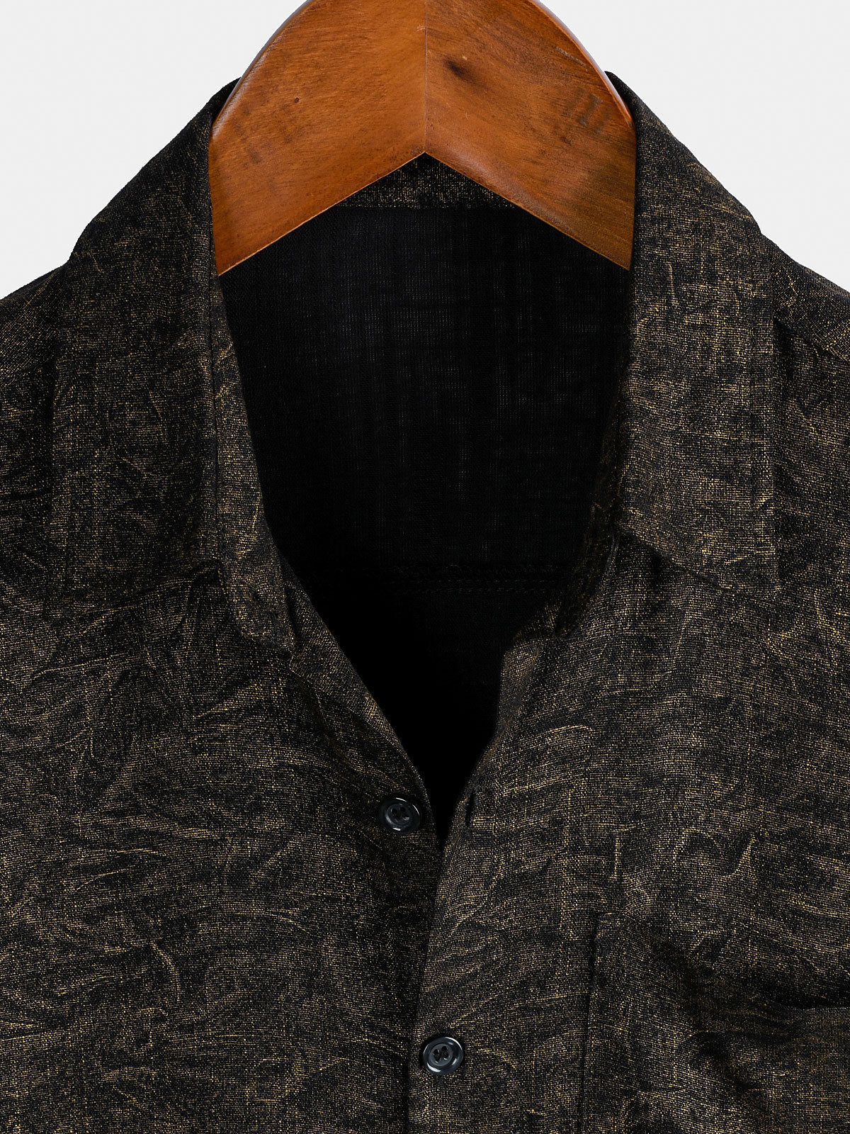 Men's Summer Holiday Black Casual Vintage Short Sleeve Shirt