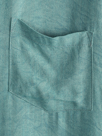 Men's Summer Holiday Green Casual Vintage Short Sleeve Shirt