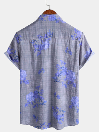 Men's Floral Print Breathable Short Sleeve Hawaiian Shirt