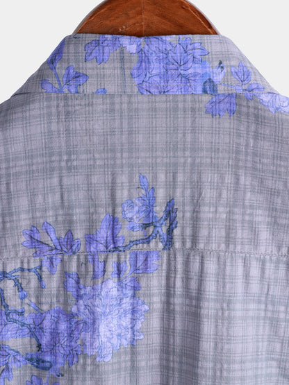 Men's Floral Print Breathable Short Sleeve Hawaiian Shirt