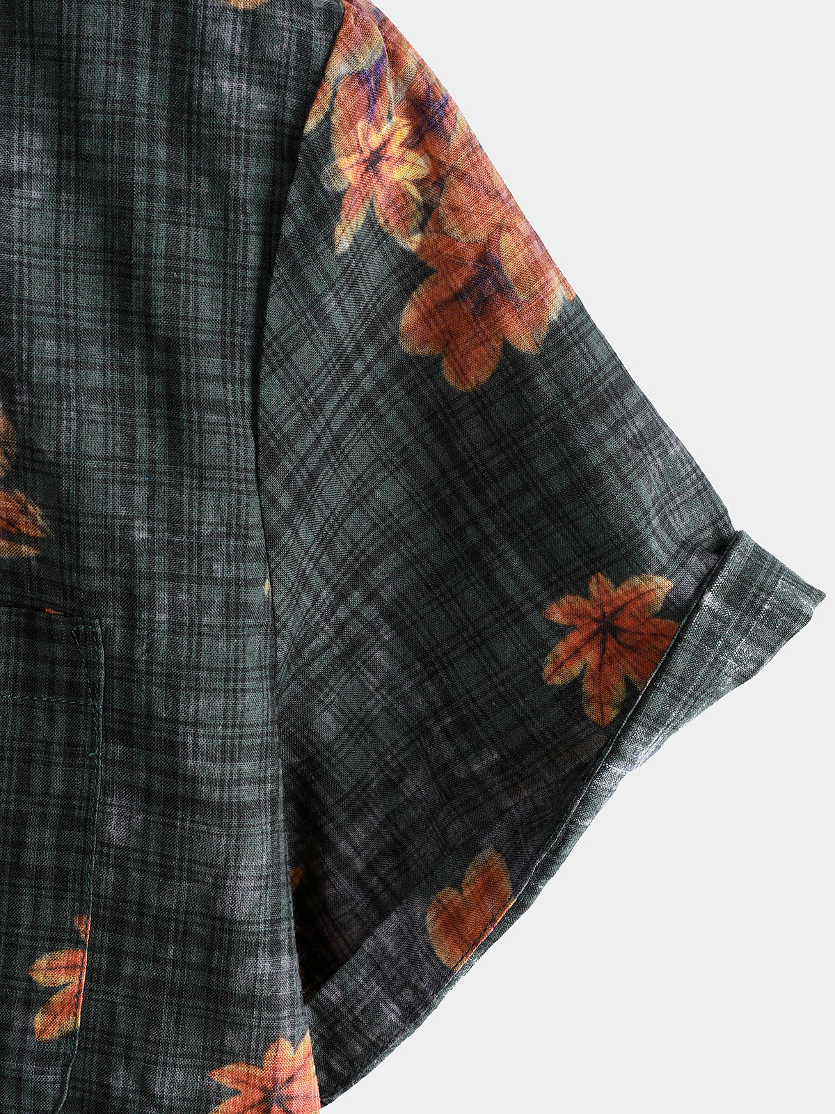 Men's Leaf Print Breathable Short Sleeve Hawaiian Shirt