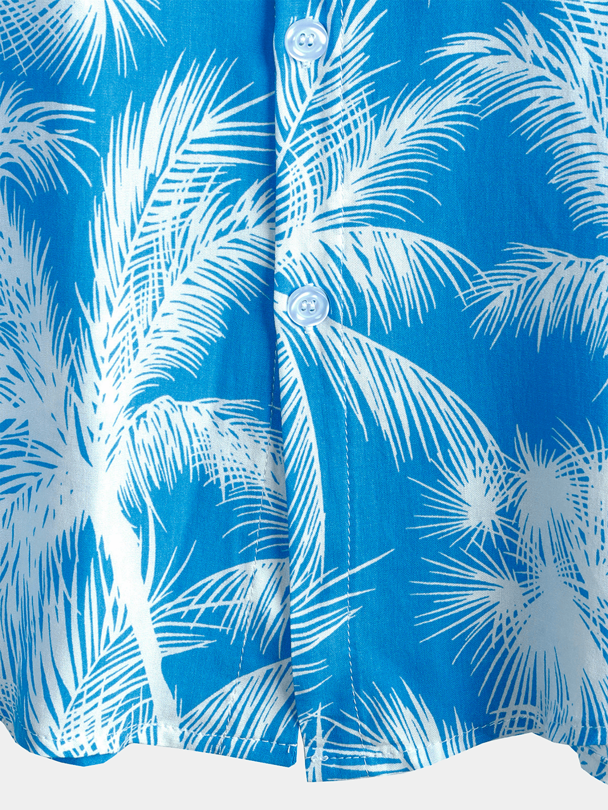 Men's Blue Tropical Print Beach Short Sleeve Shirt