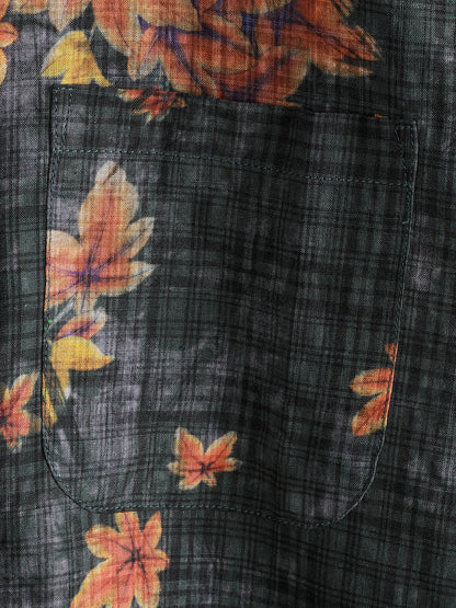 Men's Leaf Print Breathable Short Sleeve Hawaiian Shirt