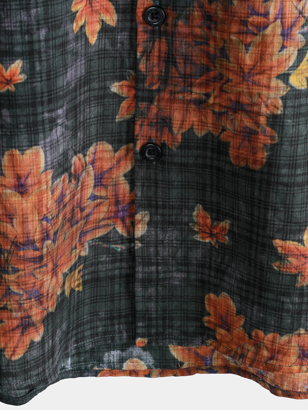 Men's Leaf Print Breathable Short Sleeve Hawaiian Shirt