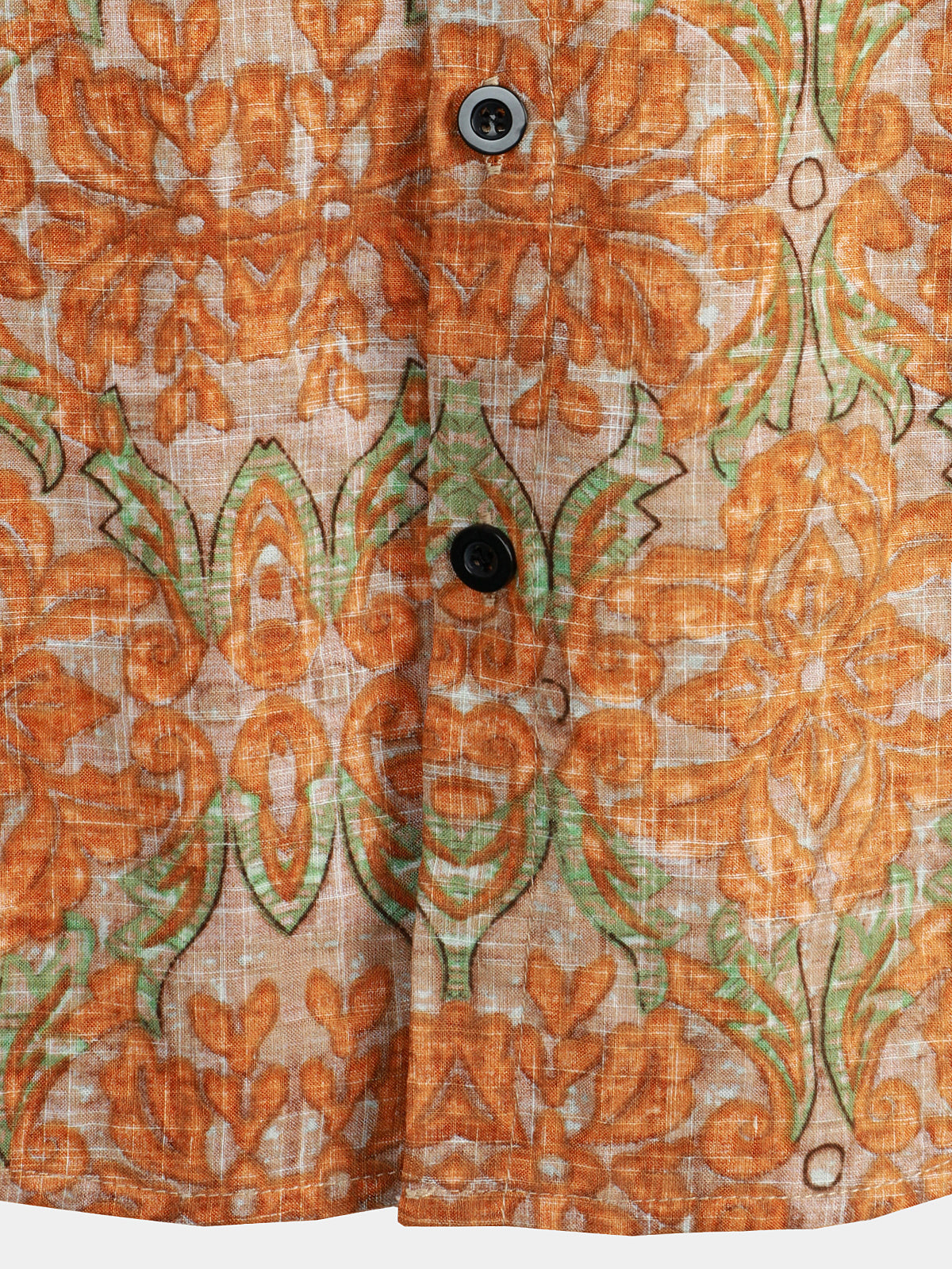 Men's Retro Casual Button Up Pocket Beach Vintage Orange Short Sleeve Shirt