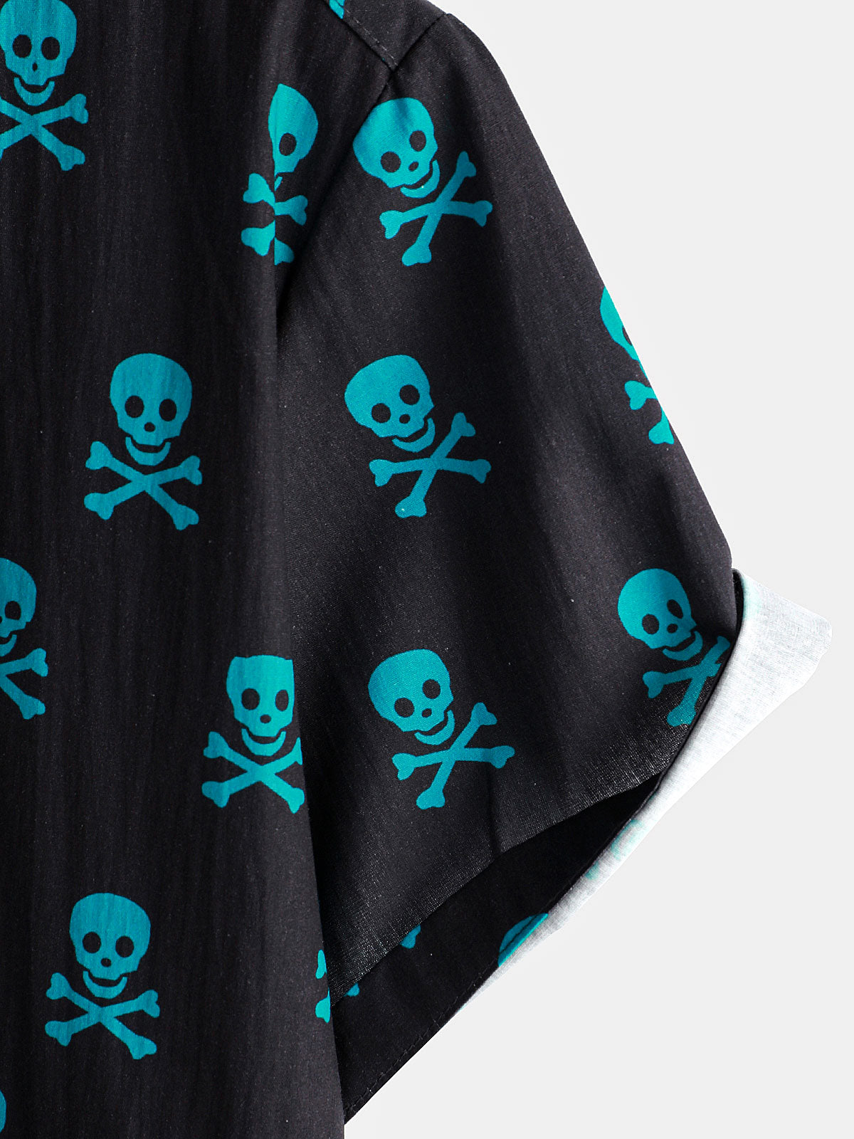 Men's Skull Punk Rock Holiday Beach Cotton Breathable Cool Summer Short Sleeve Shirt