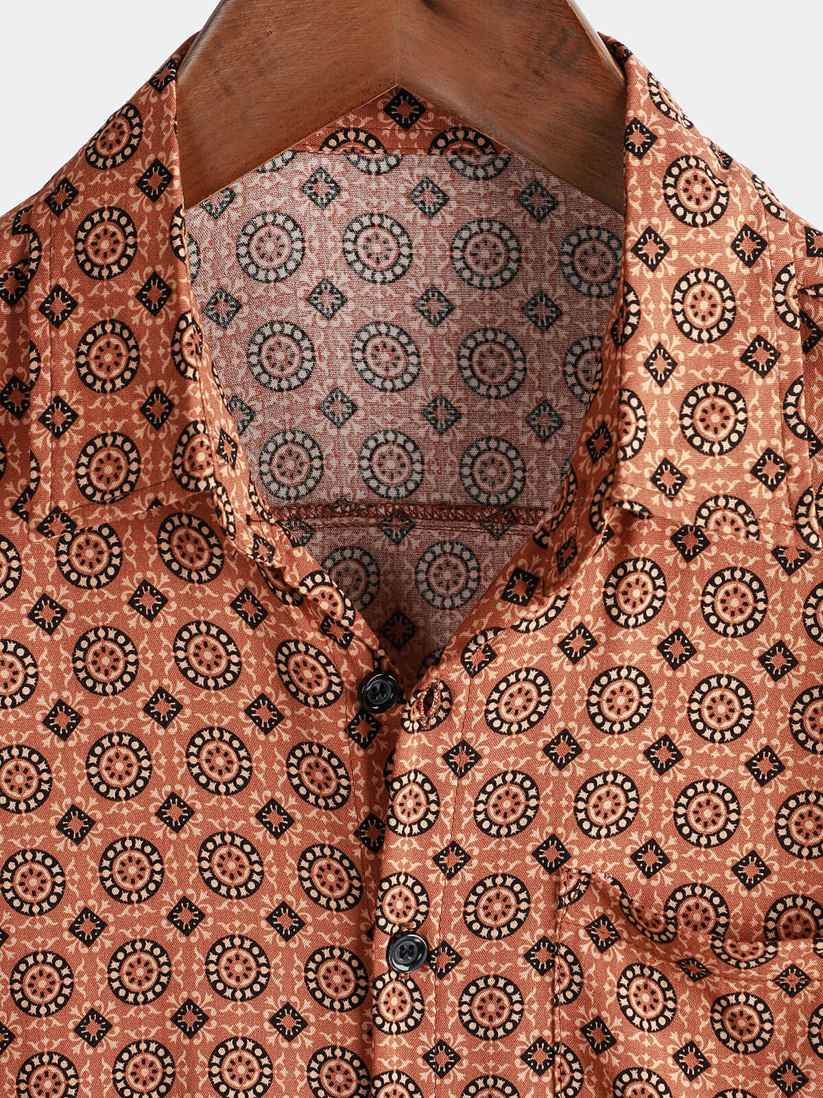 Men's Button Up Vintage Summer Beach Short Sleeve Shirt