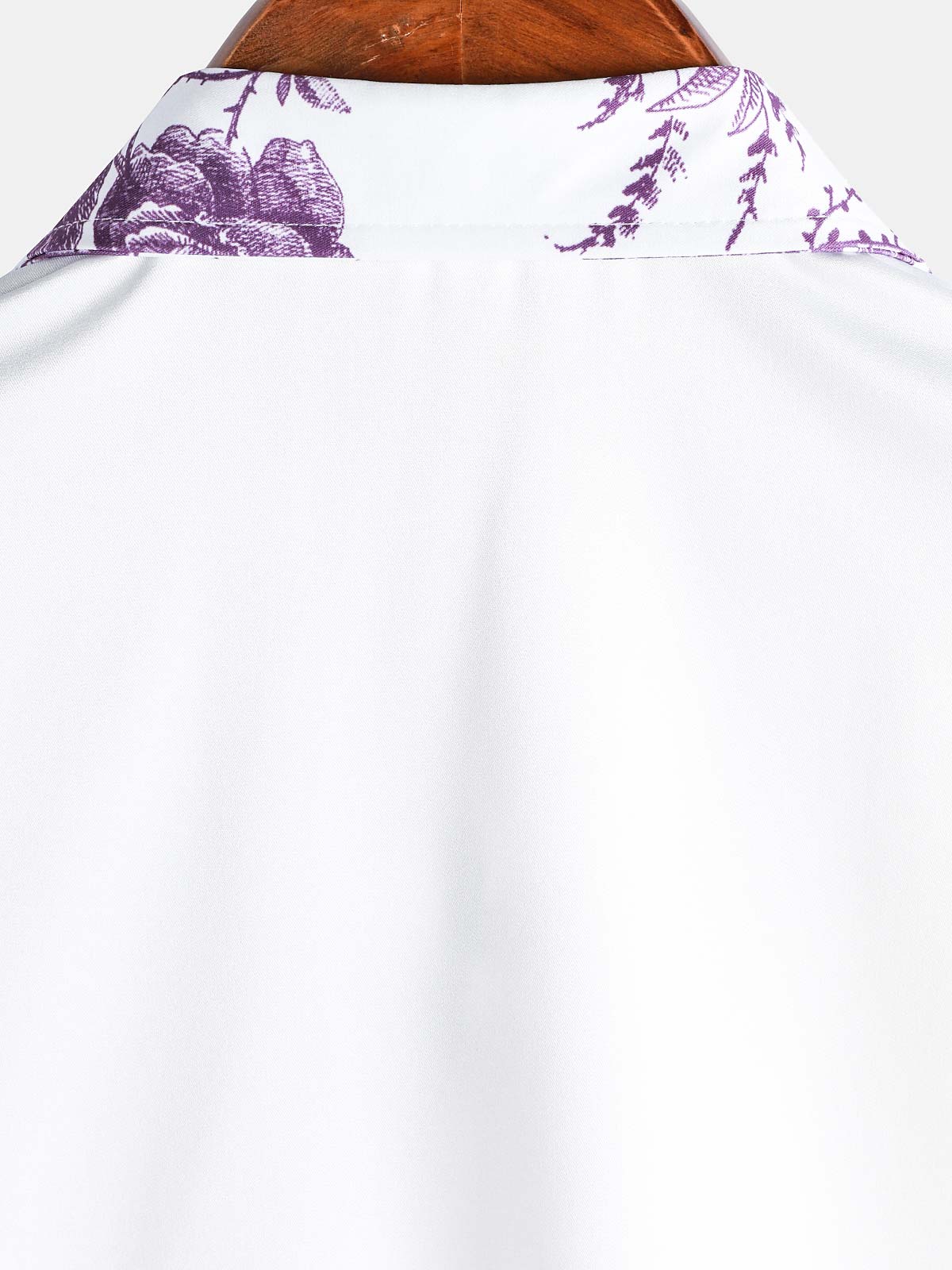 Men's Purple  Floral Print Hawaiian Button Up Summer Beach Casual Collar Short Sleeve Shirt