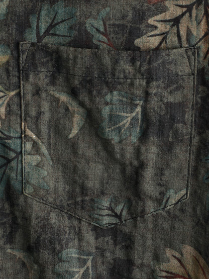 Men's Retro Leaf Short Sleeve Hawaiian Beach Shirt