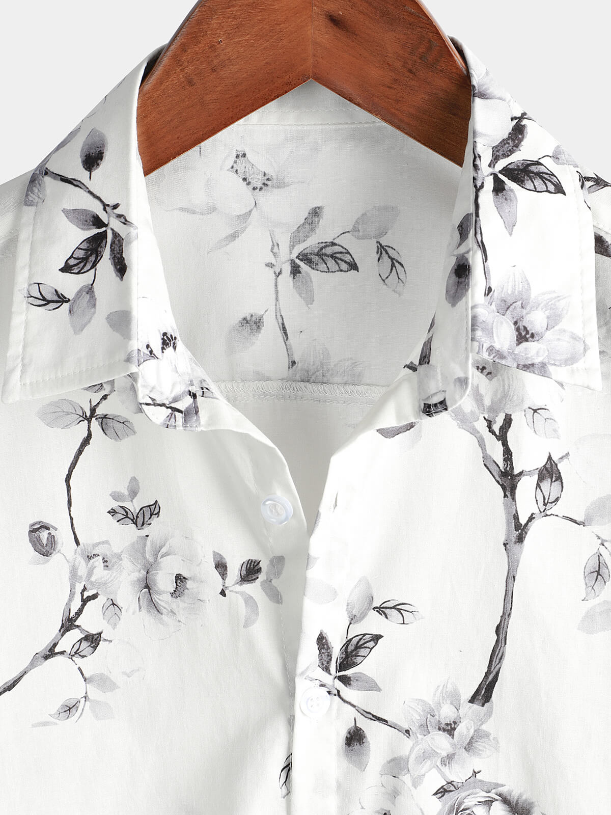 Men's Floral White Beach Hawaiian Shirt