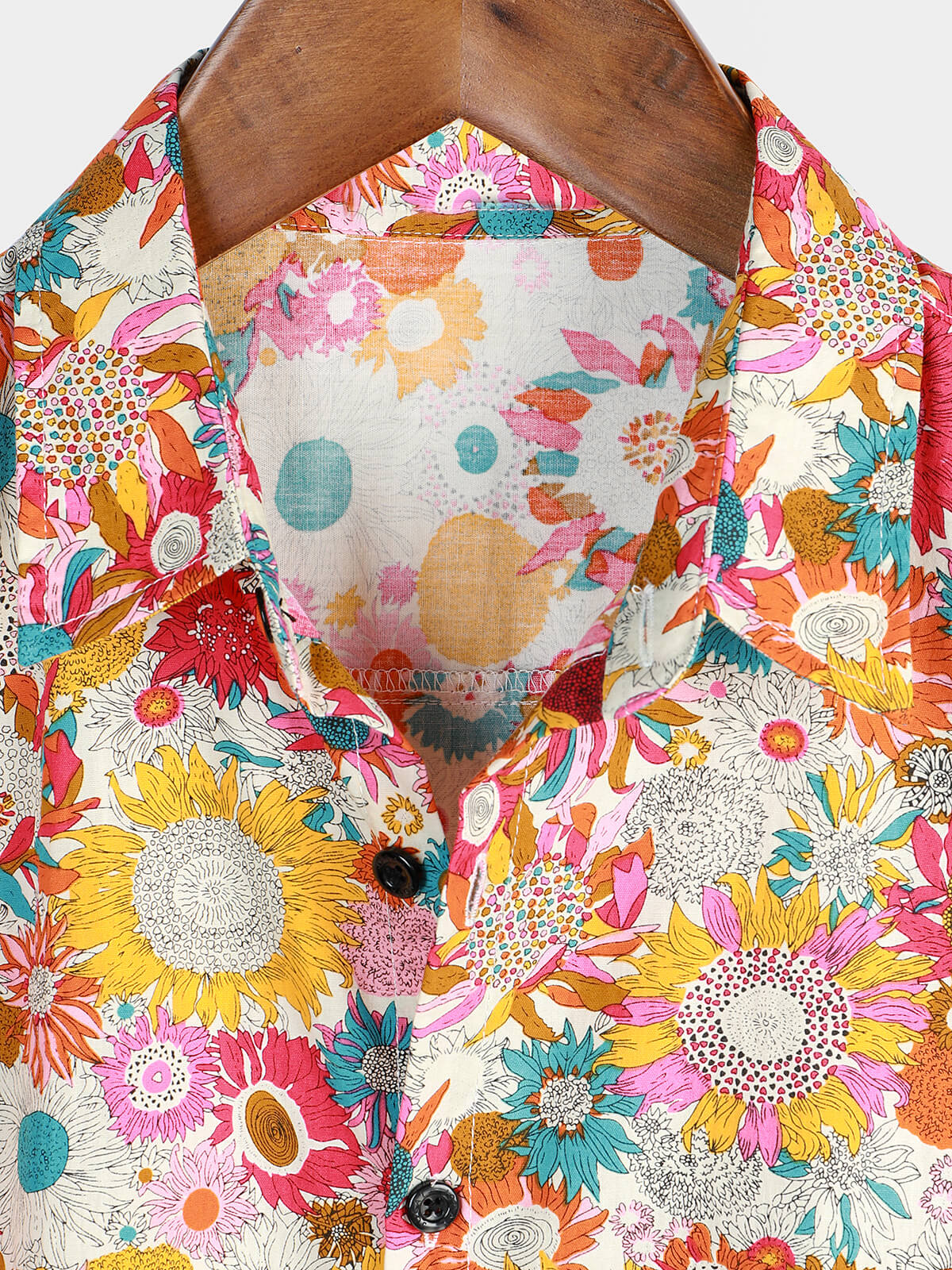 Men's Floral Cool Flower Summer Cotton Button Up Beach Short Sleeve Hawaiian Shirt