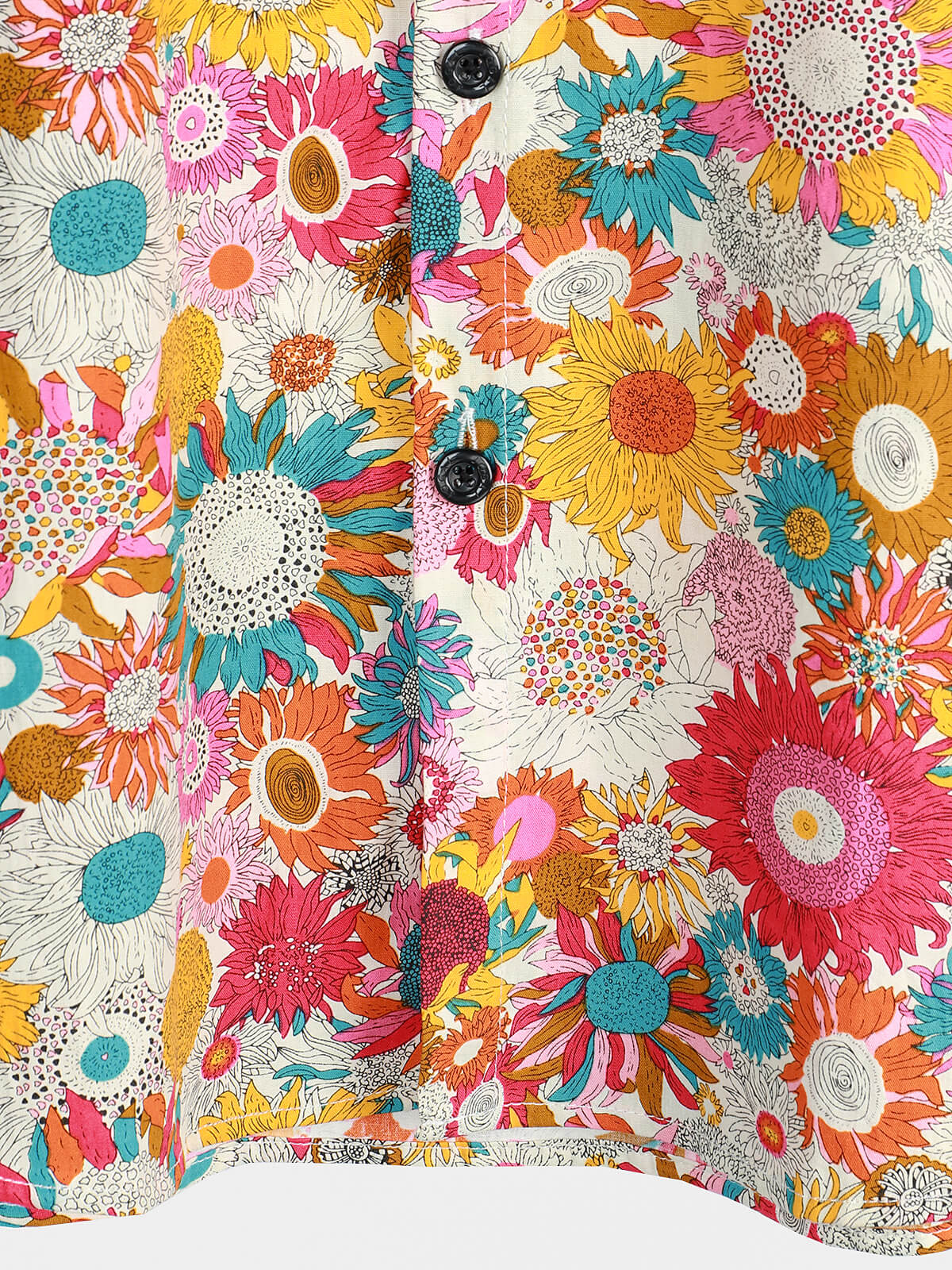 Men's Floral Cool Flower Summer Cotton Button Up Beach Short Sleeve Hawaiian Shirt