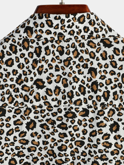 Men's Rock Leopard Print Short Sleeve Shirt