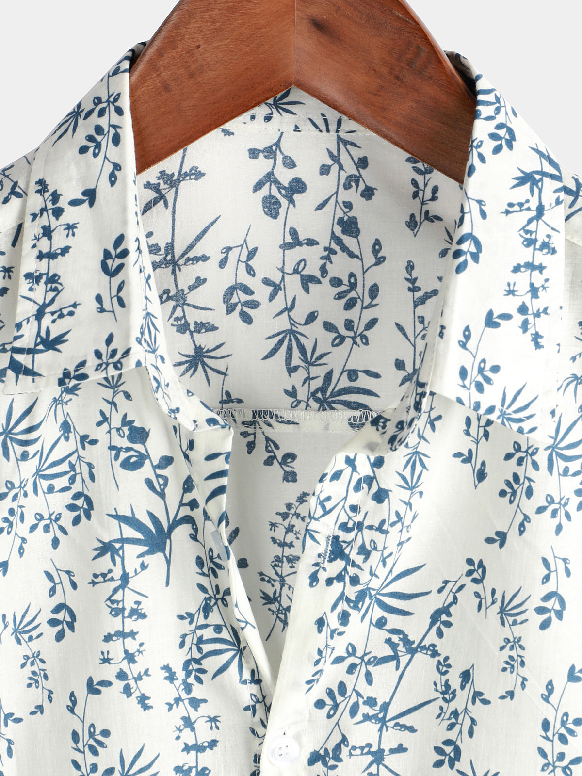 Men's Cotton Floral Button Up Summer Short Sleeve Shirt