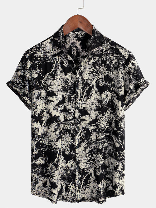 Men's Retro Casual Holiday Beach Short Sleeve Button Up Shirt
