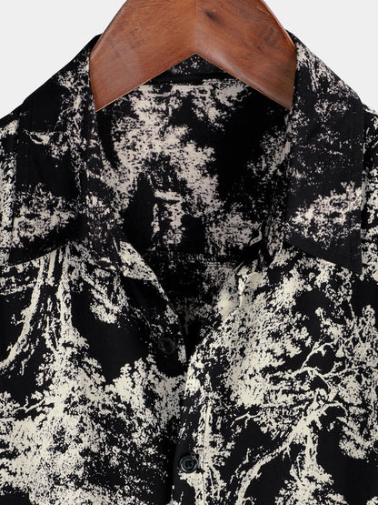 Men's Retro Casual Holiday Beach Short Sleeve Button Up Shirt
