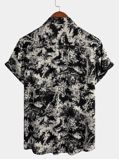 Men's Retro Casual Holiday Beach Short Sleeve Button Up Shirt