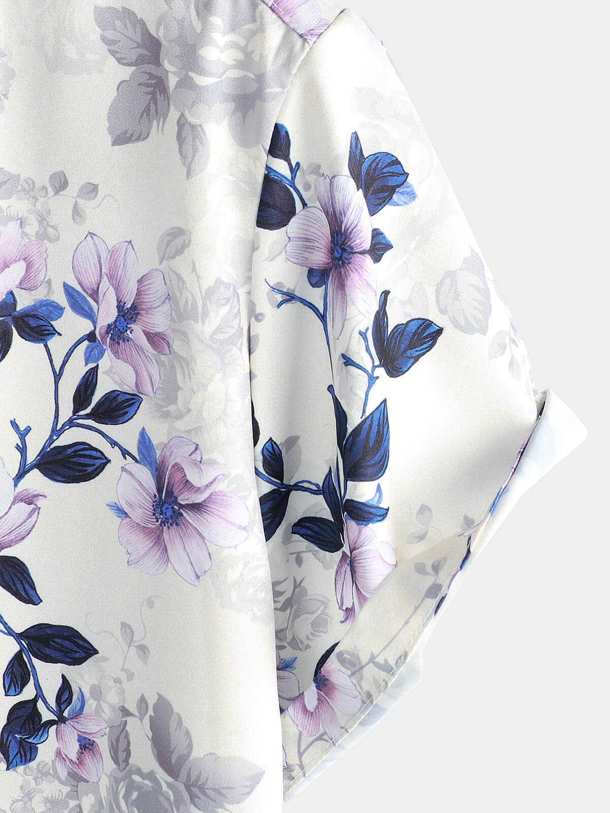 Men's Summer Short Sleeve Floral Print Casual Button Up Shirt