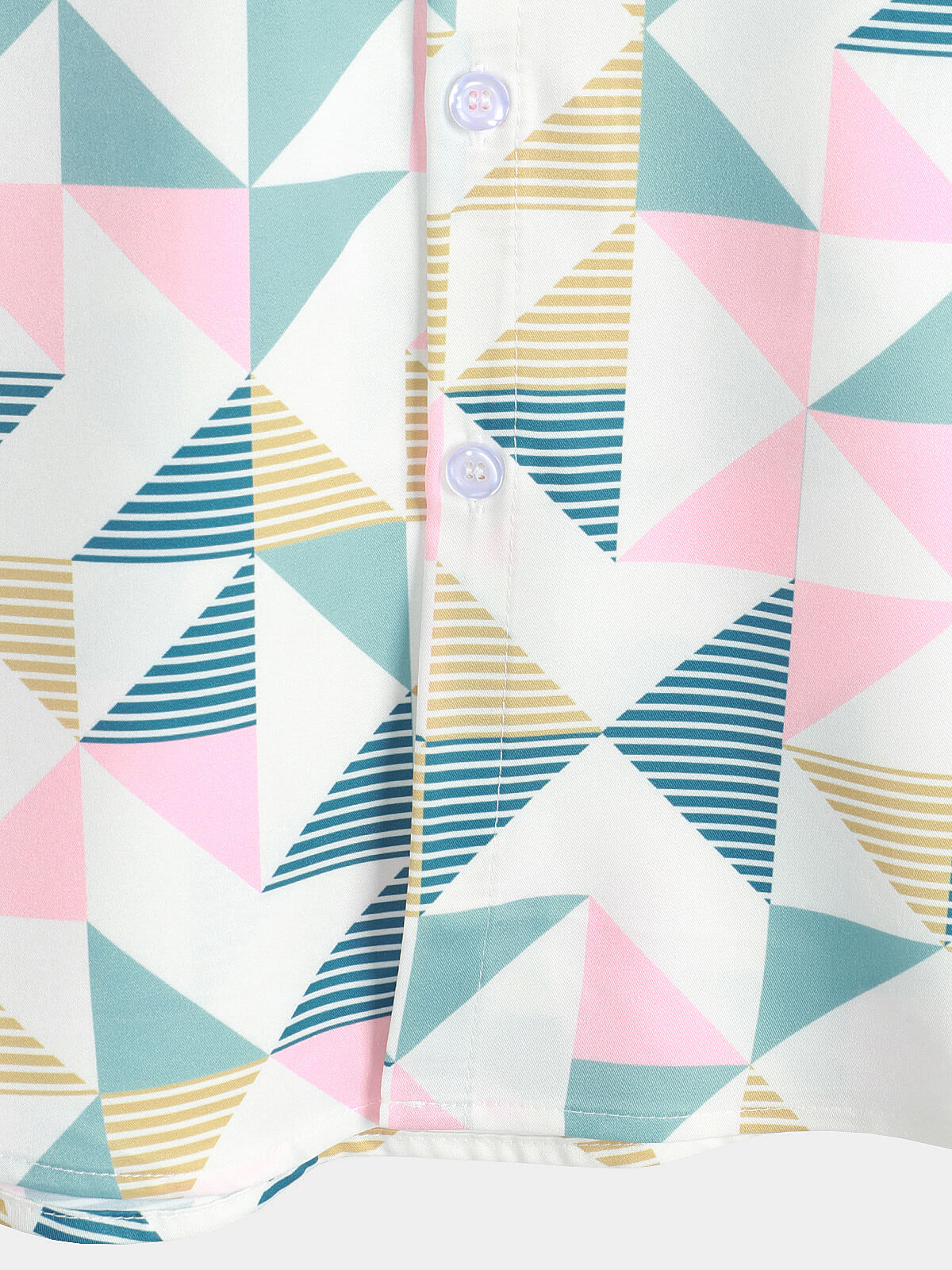 Men's Casual Art Triangle Geometric Print Summer Short Sleeve Beach Shirt