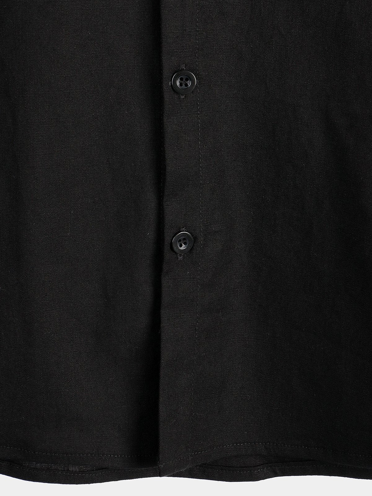 Men's Solid Color Linen Cotton Pocket Casual Short Sleeve Shirt