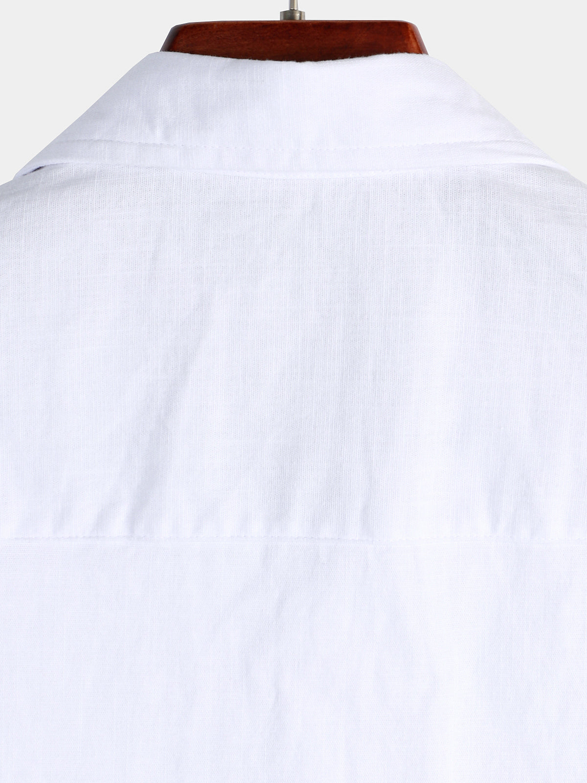 Men's Solid Color Linen Cotton Pocket Casual Short Sleeve Shirt