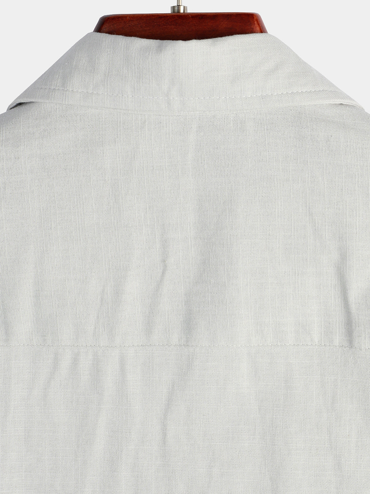 Men's Solid Color Linen Cotton Pocket Casual Short Sleeve Shirt
