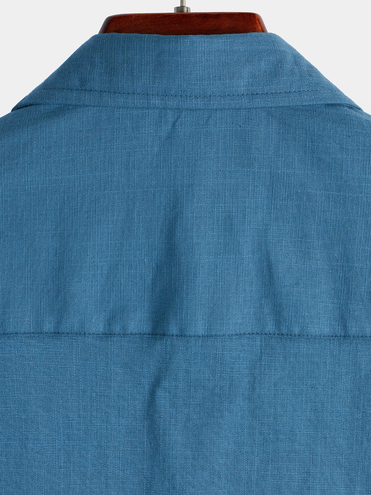 Men's Solid Color Linen Cotton Pocket Casual Short Sleeve Shirt