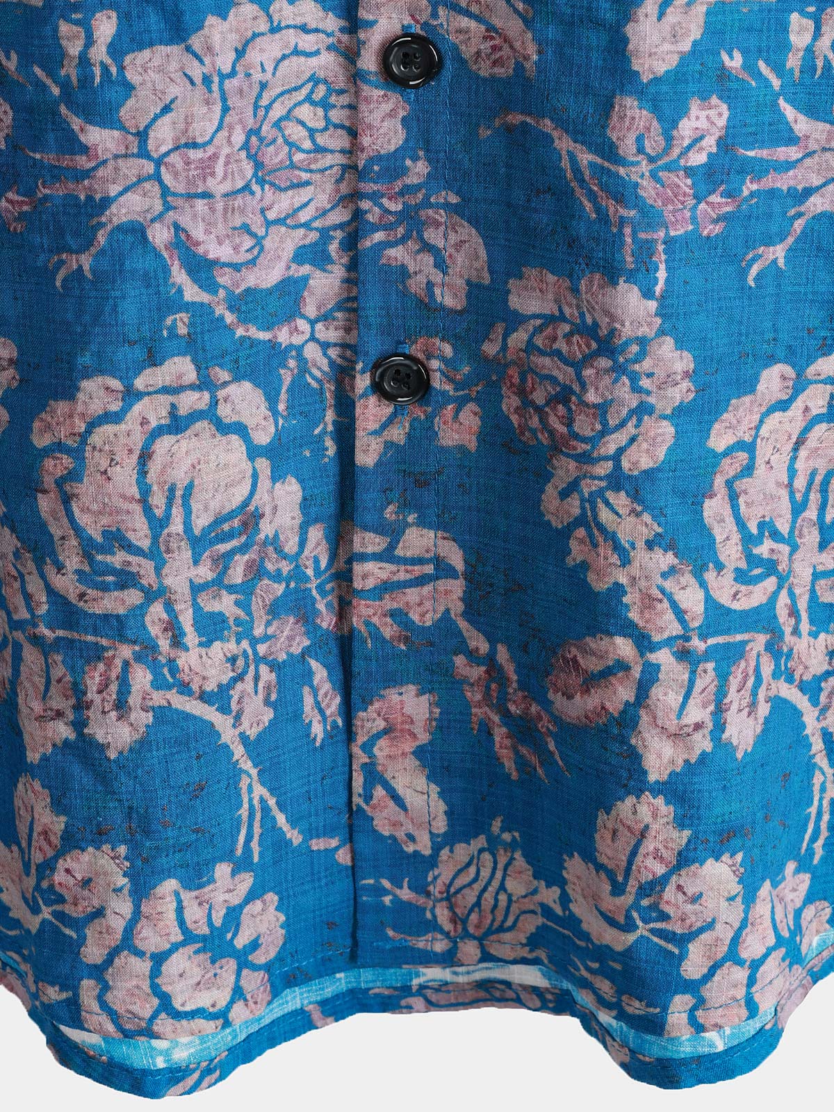 Men's Retro Botanical Print Short Sleeve Button Down Resort Shirt