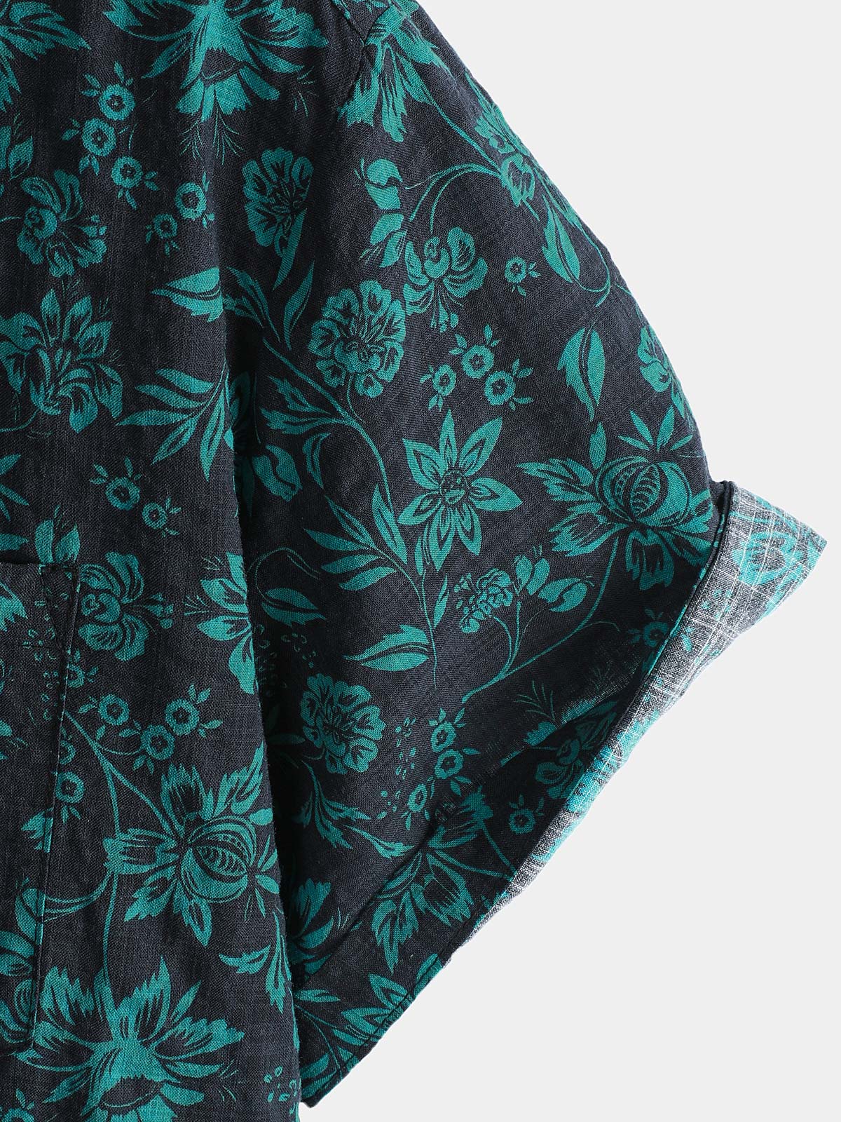 Men's Tropical Botanical Print Short Sleeve Button Down Vacation Resort Shirt