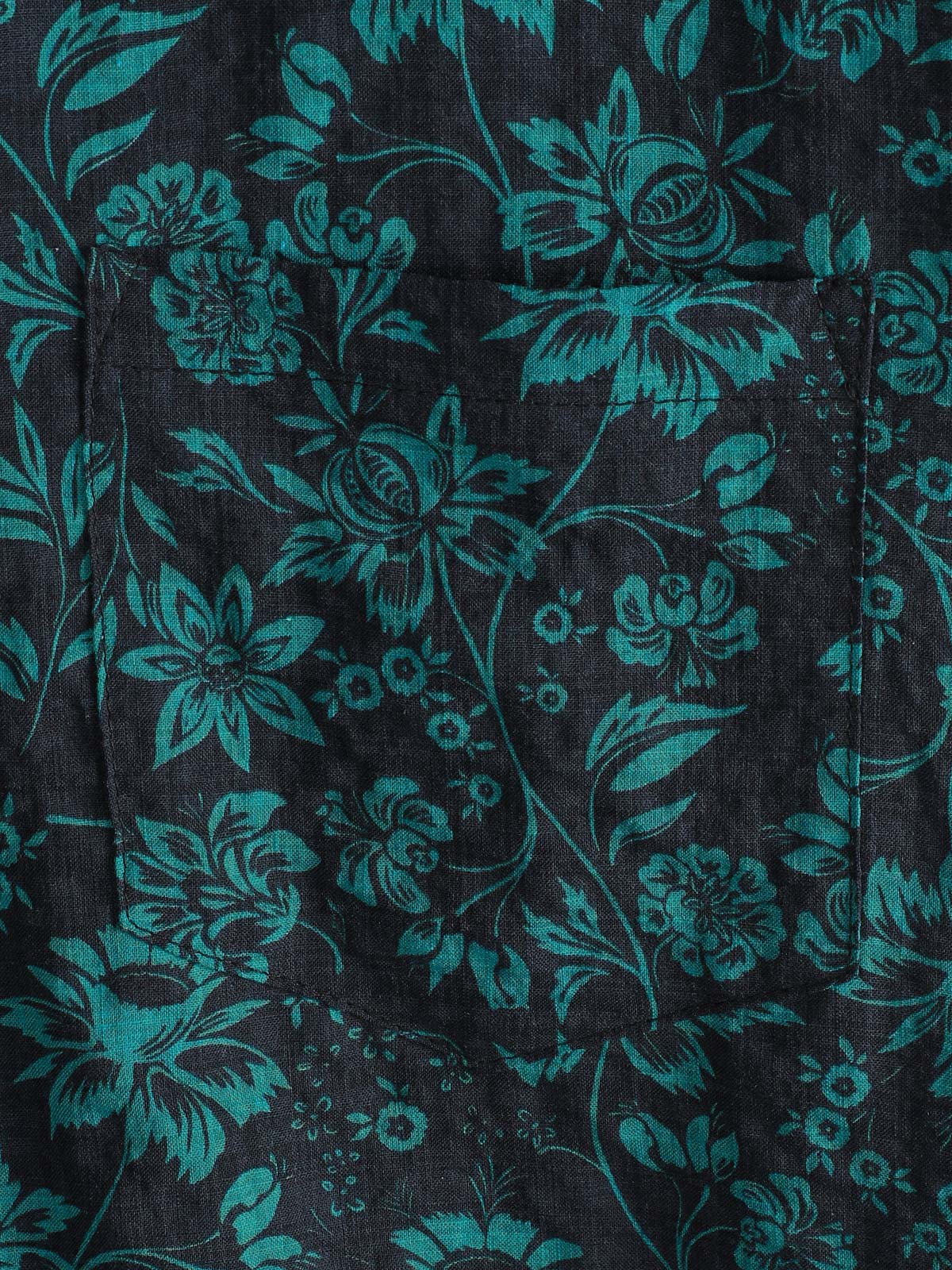 Men's Tropical Botanical Print Short Sleeve Button Down Vacation Resort Shirt