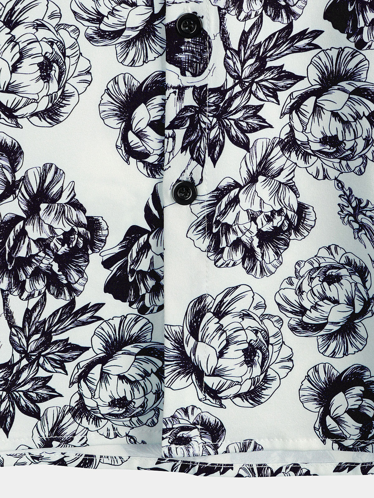 Men's Black Punk Rock Crown Floral Skull Print Short Sleeve Shirt