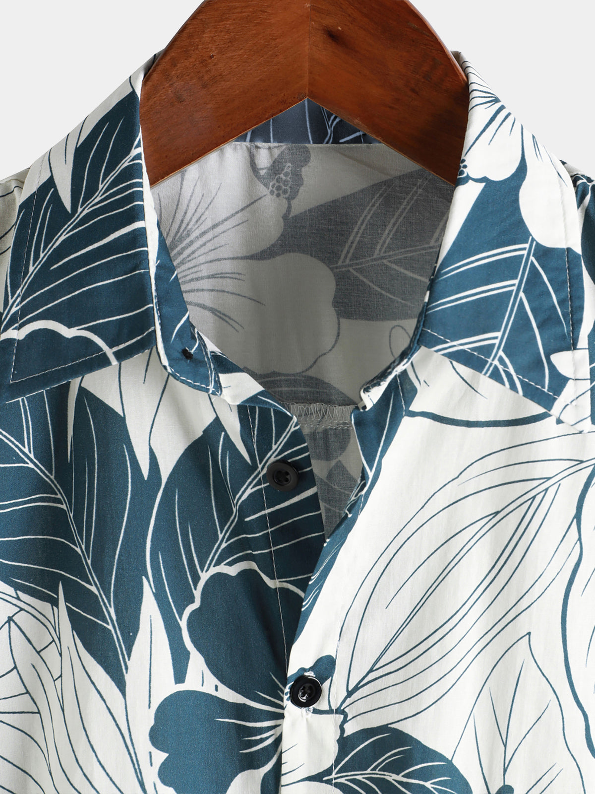 Men‘s 100% Cotton Hawaiian Floral Short Sleeve Button Beach Shirt