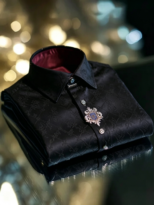 Men's Satin Luxe Long Sleeve Button Down Shirt