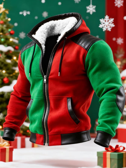 Men's Vintage Suede Christmas Plush Warm Jacket