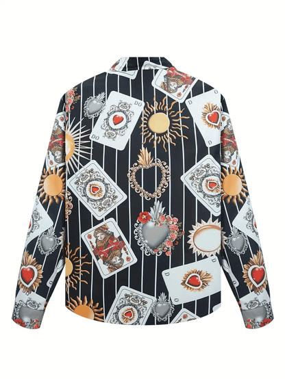 Men's Street Style Business Striped Printed Long Sleeve Shirt