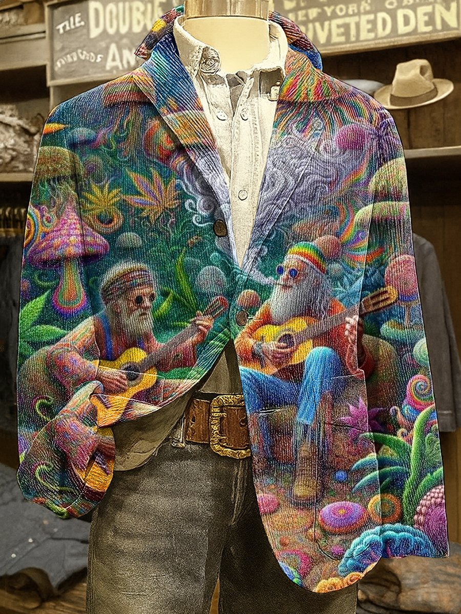 Men's Corduroy Santa Claus Lapel Suit Jacket