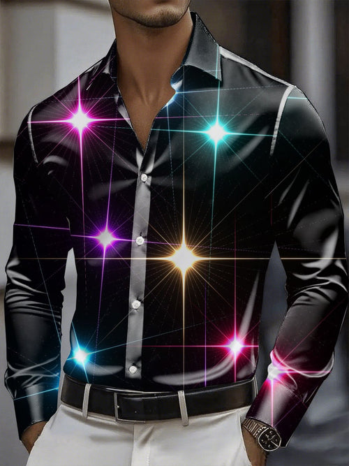 Men's Satin Luxe Long Sleeve Button Down Shirt