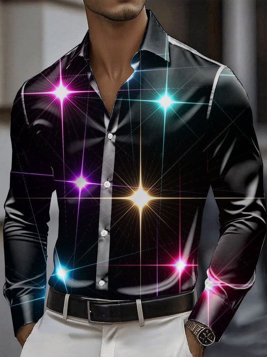 Men's Satin Luxe Long Sleeve Button Down Shirt