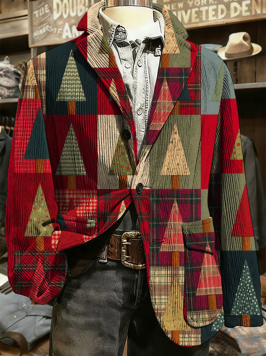Men's Christmas Art Design Print Casual Coat