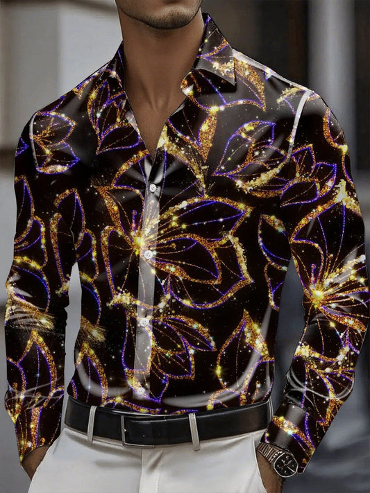 Men's Satin Luxe Long Sleeve Button Down Shirt