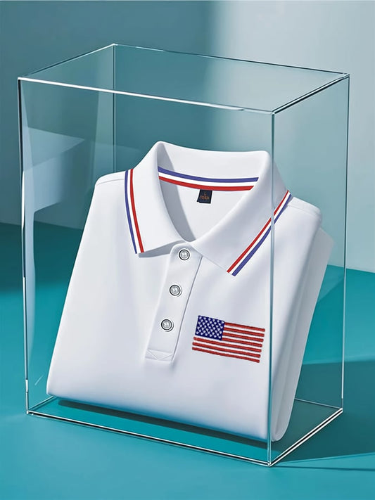 Men's Independence Day American Flag Casual POLO Shirt