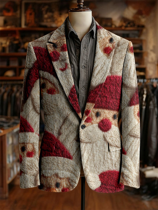 Men's Vintage Casual Christmas Party Corduroy Blazer