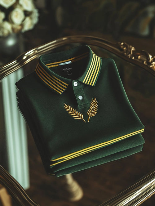 Men's Casual Business Button  Long Sleeve Polo Shirt