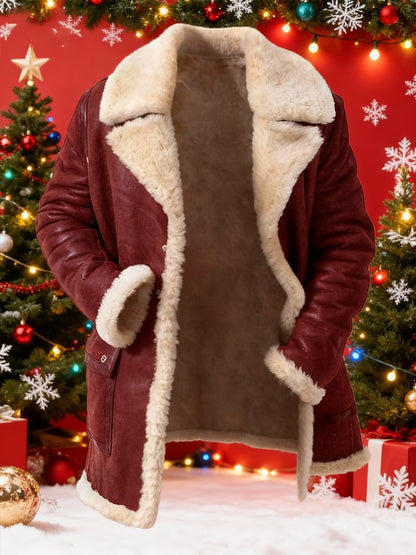 Men'S Warm Thickened Plush Contrast Color Jacket Coat