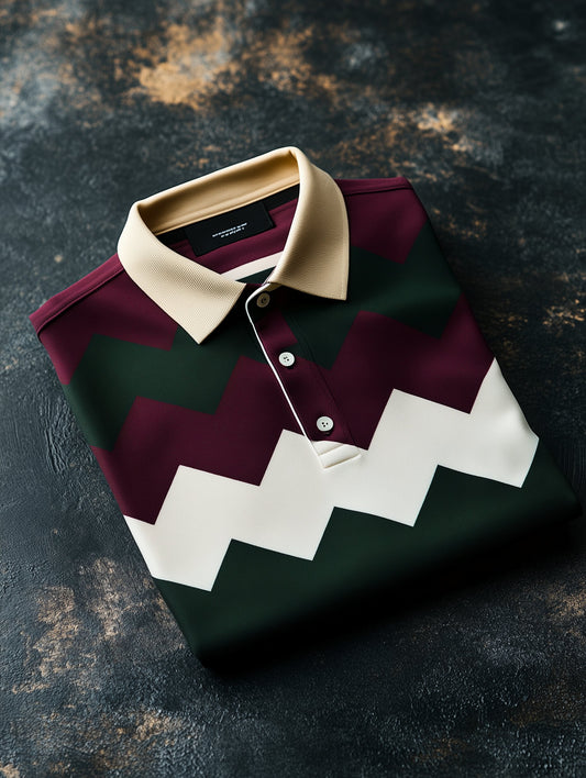 Men's Business Casual Button Short Sleeve Polo Shirt
