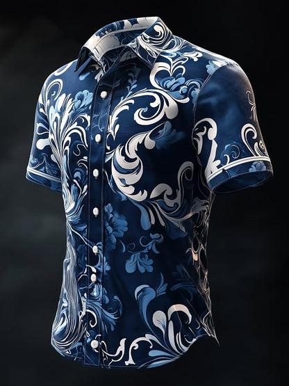 Men's Dark Exquisite Pattern Shirt