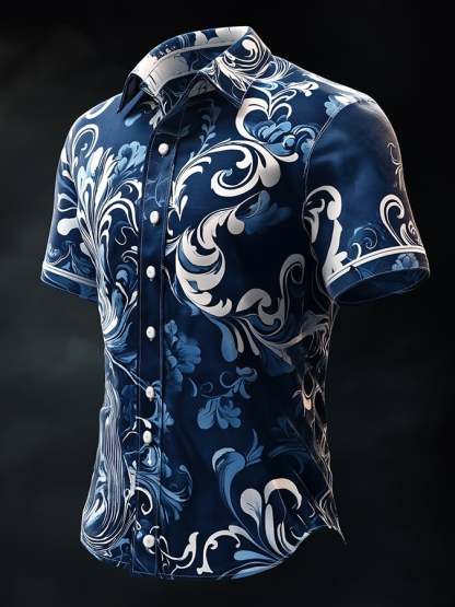 Men's Dark Exquisite Pattern Shirt