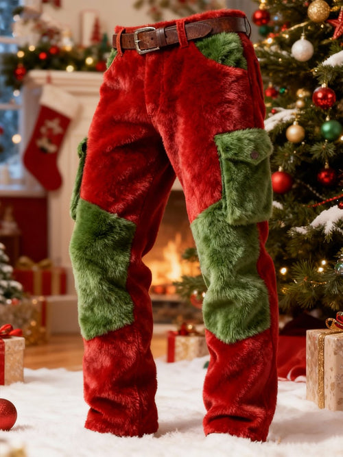 Men's Plush Christmas Pants